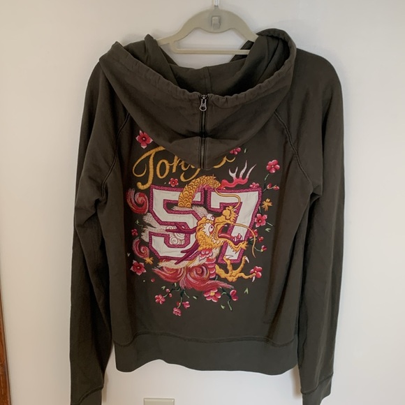 Lucky Brand embroidered hoodie with zipper hood - Picture 3 of 5